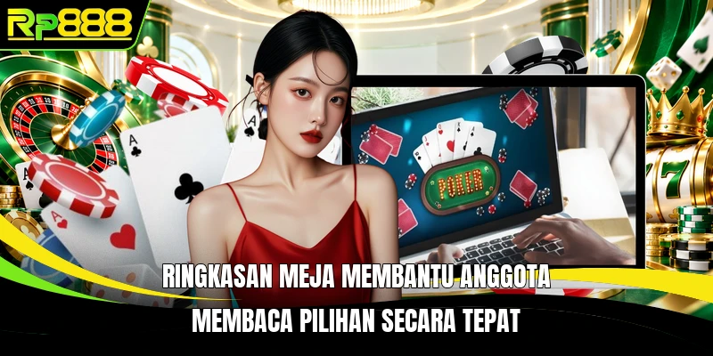 Ringkasan meja membantu anggota membaca pilihan secara tepat
