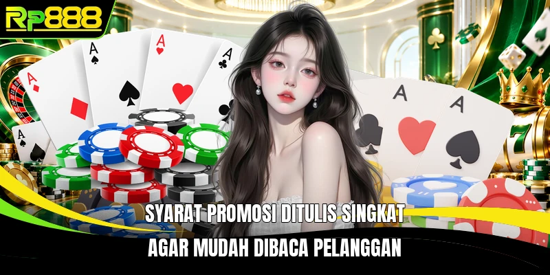 Syarat promosi ditulis singkat agar mudah dibaca pelanggan